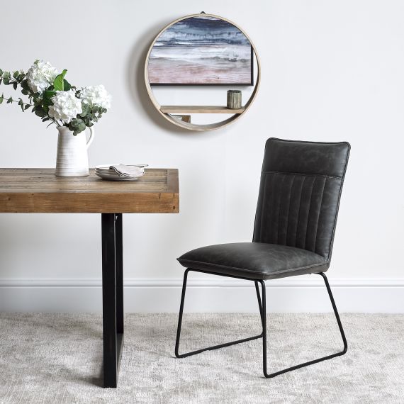 Hardy Dining Chair in Grey Faux Leather